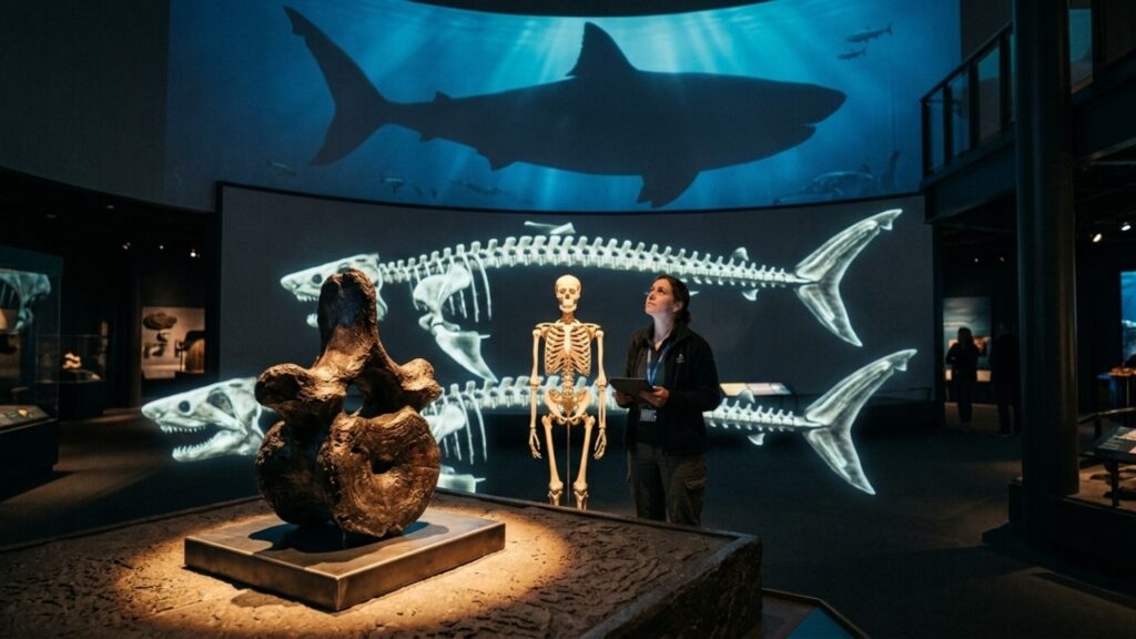 A maior vértebra de megalodonte já registrada no mundo sumiu durante a mudança de um museu, agora cientistas a encontraram de novo