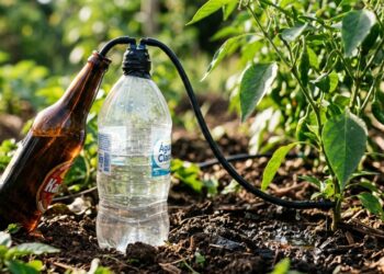 A gambiarra com garrafa PET que ajuda a regar plantas por vários dias sem gastar energia
