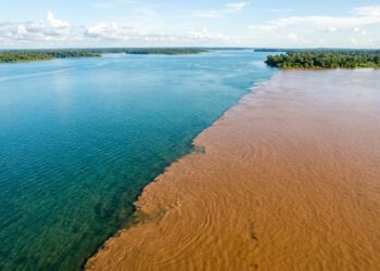 O único lugar do Brasil onde dois oceanos parecem se encontrar com cores diferentes