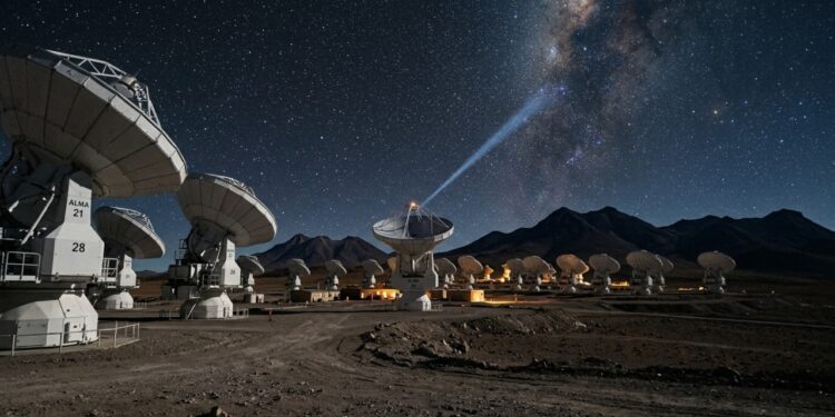 ALMA buscou sinais alienígenas em 28 estrelas numa faixa de rádio quase nunca explorada