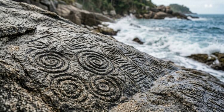 A ilha brasileira famosa pelas praias paradisíacas guarda inscrições rupestres à beira-mar