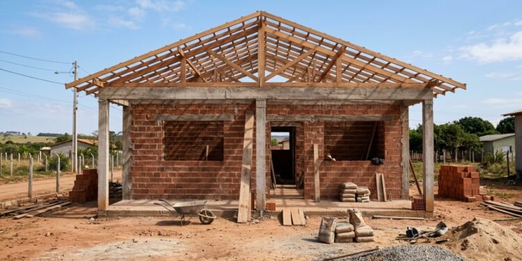 Quanto custa construir uma casa simples com fachada moderna e acabamento de classe média em julho de 2026?