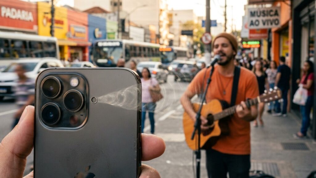 Para que serve o pequeno furo entre as lentes e a câmera do celular?