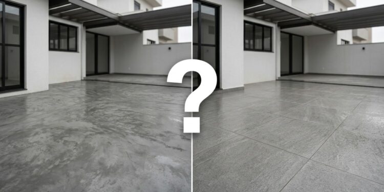 Qual o melhor cimento queimado ou porcelanato para o quintal?