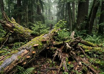 A floresta europeia onde árvores mortas ficam no chão e ajudam milhares de espécies a sobreviver