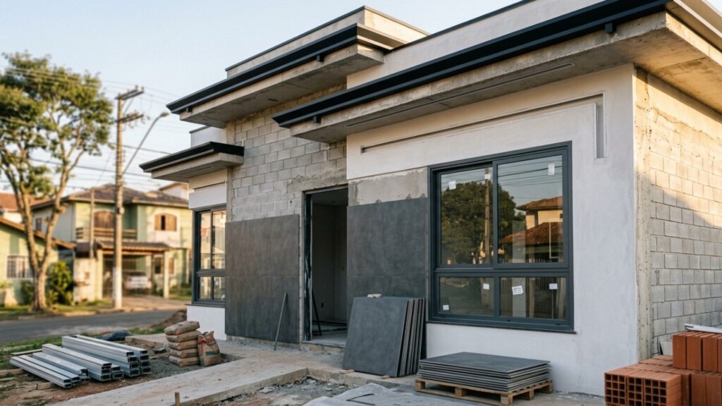 Quanto custa construir uma casa simples com fachada moderna e acabamento de classe média em julho de 2026?
