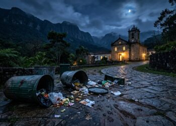 Lixeiras reviradas desde 1982 revelam o ritual noturno de uma cidade escondida entre montanhas