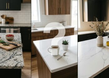Qual a melhor bancada para cozinha: granito, quartzo ou porcelanato?