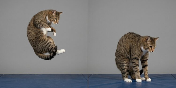 Por que os gatos sempre caem em pé? A física do "Reflexo de Endireitamento”