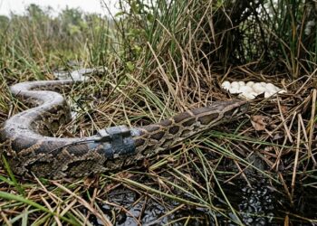 Cobra com rastreador leva cientistas a ninho escondido e permite retirar os ovos antes da eclosão