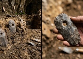 Para que serviam os pequenos furos encontrados em ferramentas de pedra pré-históricas