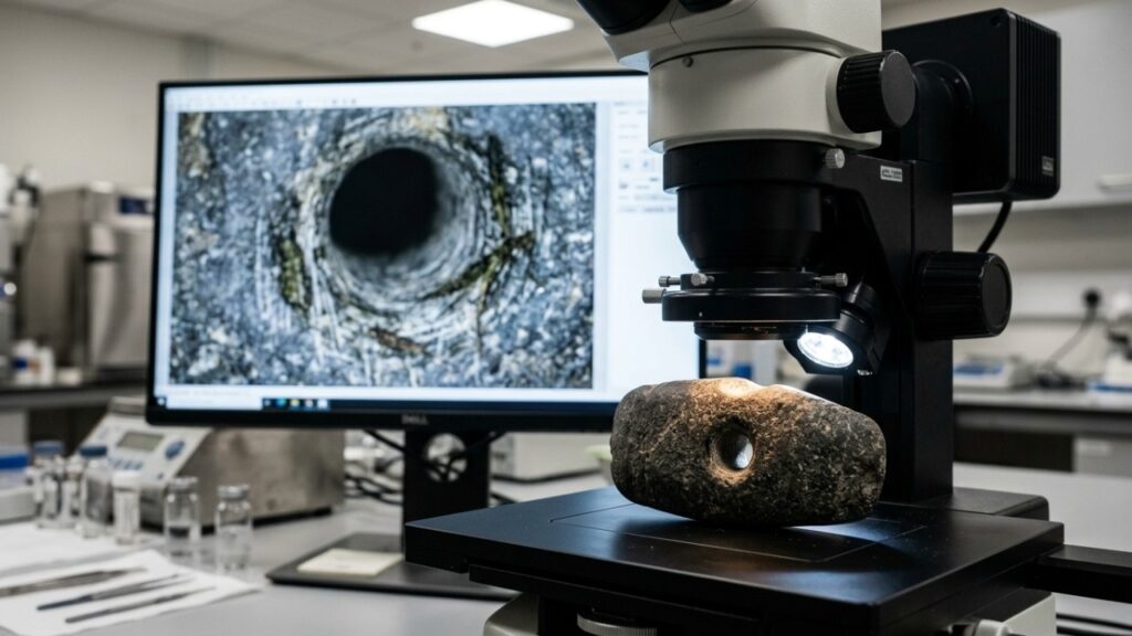 Para que serviam os pequenos furos encontrados em ferramentas de pedra pré-históricas