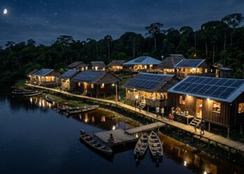 Quarenta e sete casas de uma comunidade do Rio Negro viviam com quatro horas de luz por dia movidas a diesel, ganharam painéis solares com bateria, e a troca deve evitar a queima de 35 mil litros de combustível por ano na floresta