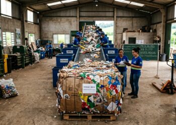 Cinquenta catadores organizados em cooperativa recolhem, separam e prensam cerca de 110 toneladas de material reciclável por mês numa cidade do interior paulista, e a divisão do que entra garante renda média de R$ 2.200 por pessoa