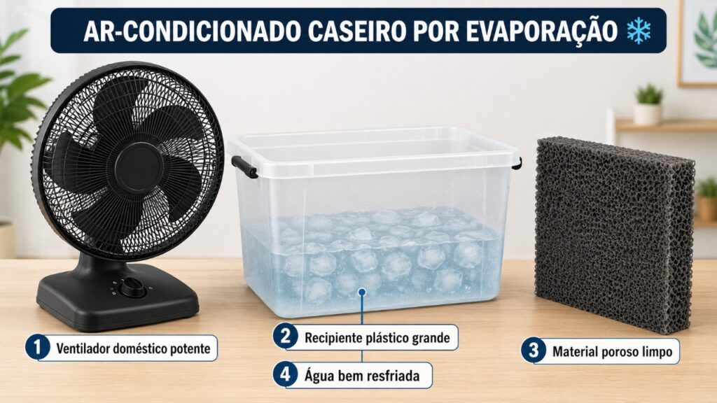 Como fazer um ar-condicionado caseiro que pode soprar ar até 10 °C mais frio usando poucos materiais