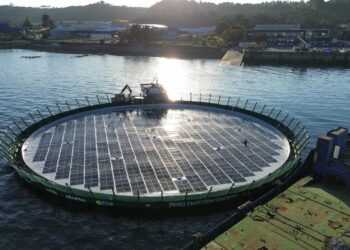 Fazenda de salmão no Chile cobre viveiros com painéis solares e mira corte de 139 mil litros de diesel por ano
