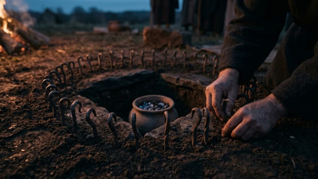 Arqueólogos encontram pregos romanos dobrados de propósito em cemitérios do século I: o ritual de "matar" o objeto para que acompanhasse o morto revela uma lógica que ainda aparece em tradições brasileiras de luto