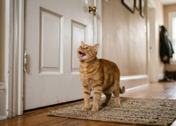 Veterinários afirmam: o gato que mia diante da porta fechada não quer sair, está testando se ainda controla o território, e há três respostas que pioram o comportamento