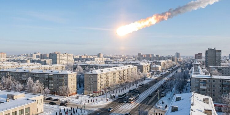 Um asteroide do tamanho de uma casa chegou da direção do Sol sem ser detectado em 2013, explodiu a 23 quilômetros de altitude e não precisou tocar o chão para ferir mais de 1.600 pessoas, a maioria atingida pelos próprios vidros das janelas