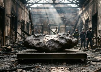 O incêndio que atingiu um museu brasileiro com cerca de 20 milhões de peças em 2018 encontrou um objeto que praticamente se recusou a desaparecer: um meteorito de 5,3 toneladas permaneceu intacto entre as ruínas e voltou a receber visitantes anos depois