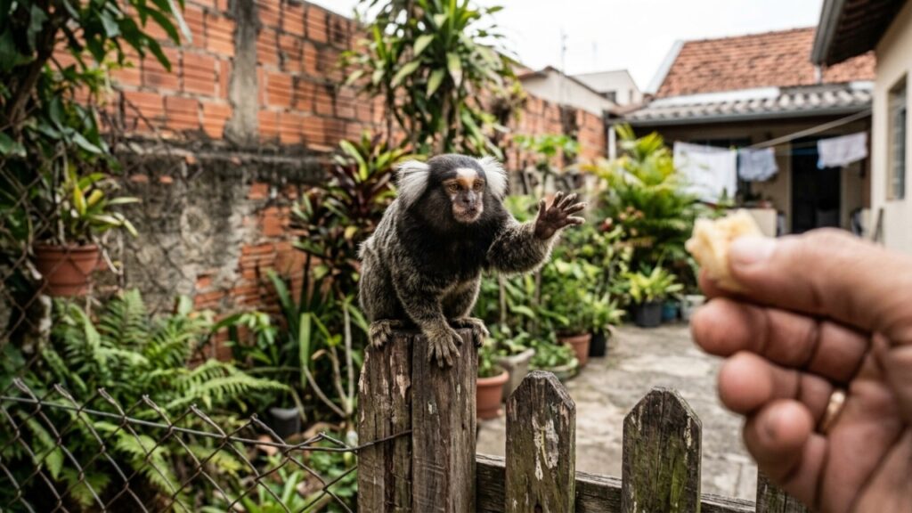 Sagui invade quintal nas grandes cidades brasileiras porque a espécie certa foi soltada no lugar errado há décadas, e por que dar banana ao bichinho é o pior favor que se pode fazer a ele