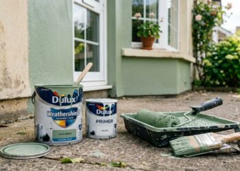 Como calcular quantos litros de tinta você precisa para pintar a casa inteira por fora: a regra do pintor é medir a fachada em metros quadrados, descontar portas e janelas, dividir pelo rendimento do galão e comprar um galão a mais para retoque