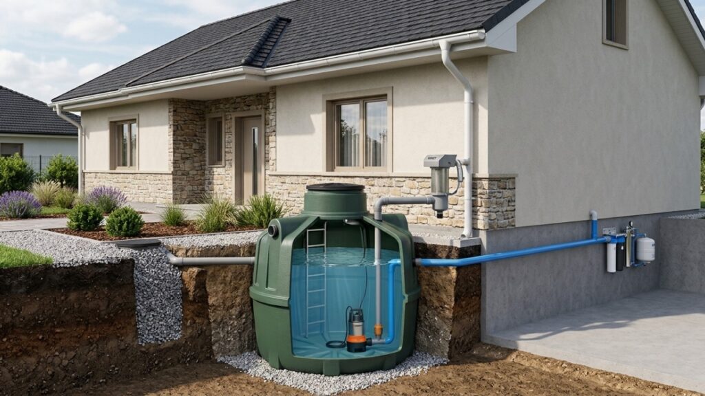 Quanto custa instalar uma cisterna de 5 mil litros para captar água da chuva, quantos meses de seca ela aguenta abastecendo o vaso sanitário e a lavanderia, e em quanto tempo a economia na conta de água paga o investimento