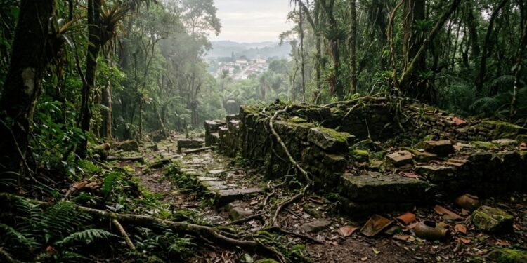A floresta tomou conta da cidade espanhola que desapareceu no interior do Paraná
