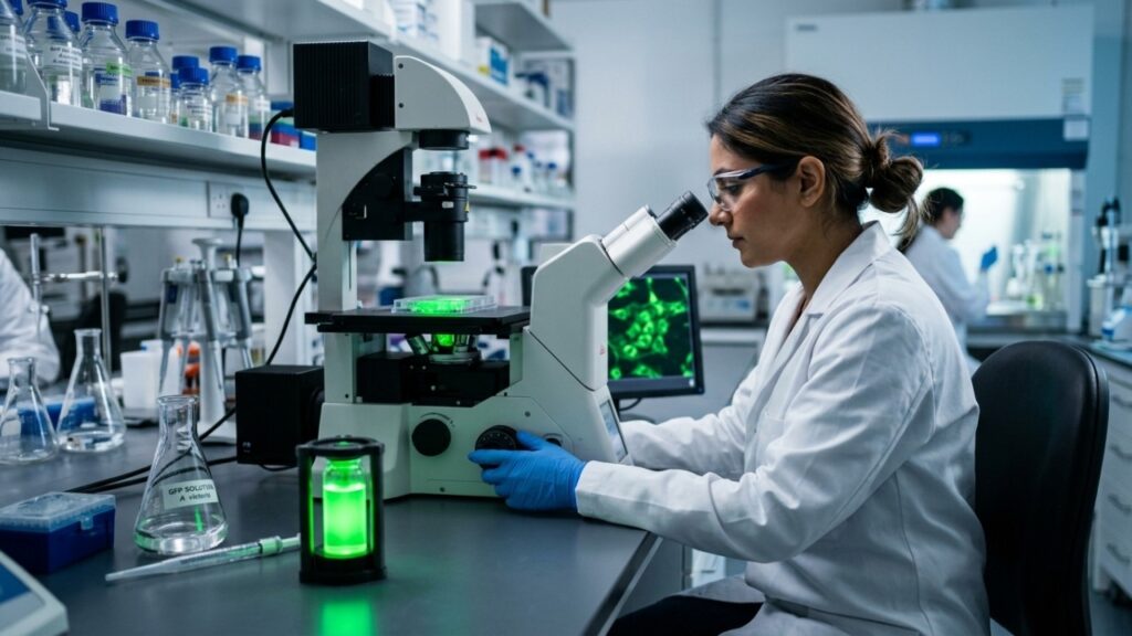 A água-viva-de-cristal brilha no escuro ao ativar proteínas luminosas durante movimentos no oceano