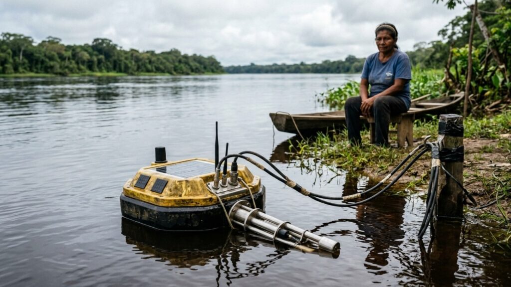 O boto-vermelho enfrenta lagos amazônicos cada vez mais quentes, sensores e moradores agora vigiam a água, e tentam antecipar condições de uma nova mortandade