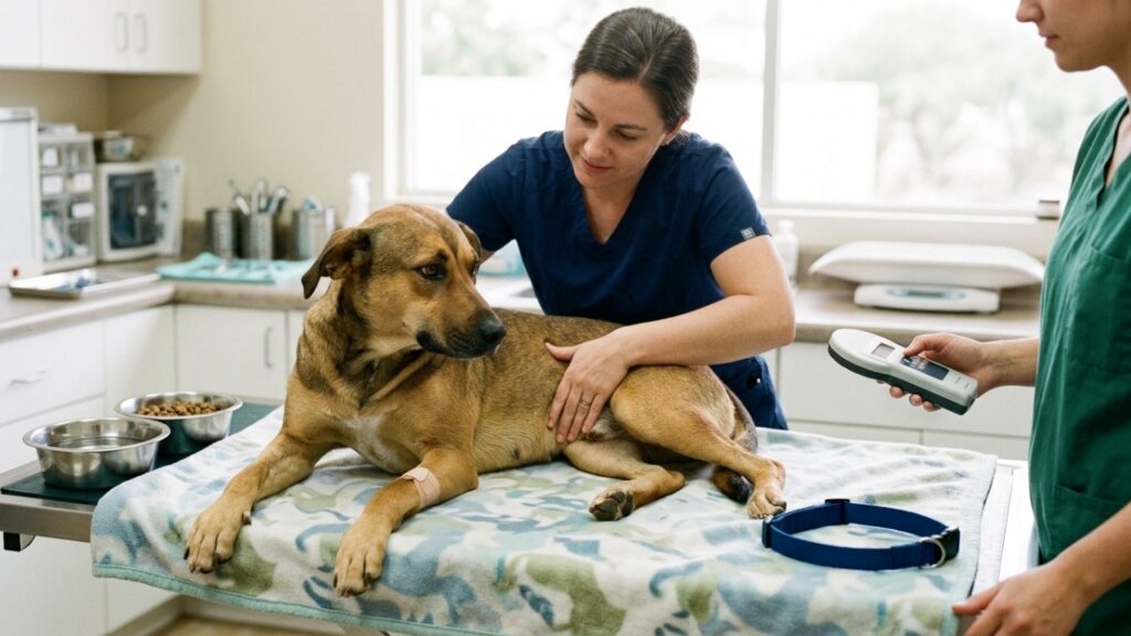 Cão esperou mais de 1 mês na porta de hospital após tutor morrer em acidente, recebeu água e comida de funcionários e acabou resgatado para ganhar uma nova chance de adoção
