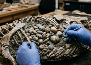 Pedras engolidas por dinossauros revelam pistas sobre como seus estômagos processavam a comida