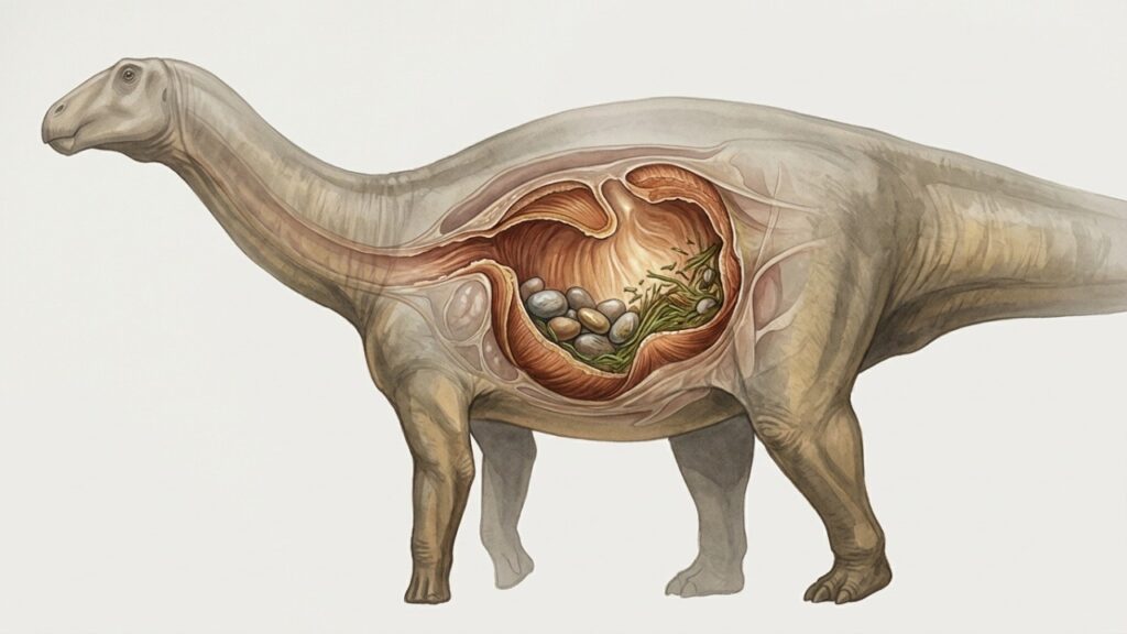 Pedras engolidas por dinossauros revelam pistas sobre como seus estômagos processavam a comida