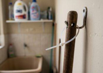 Prender uma abraçadeira de nylon no cabo da vassoura: o truque simples que facilita alcançar cantos difíceis