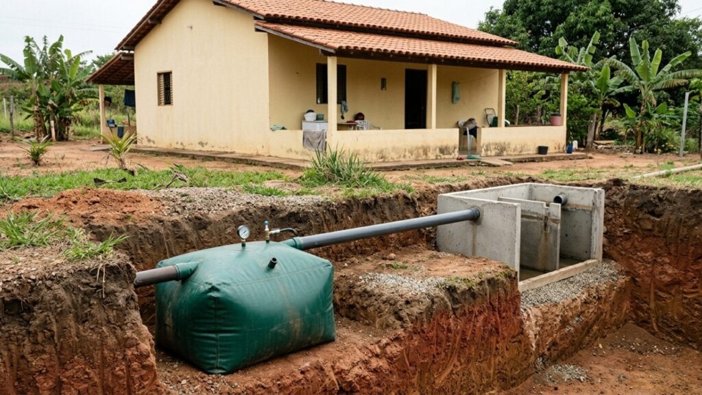 Adeus, fossa séptica no quintal: o biodigestor compacto que trata esgoto doméstico e ainda gera gás para o fogão