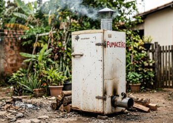  Aposentado transforma geladeira velha em defumador caseiro furando só duas aberturas, e o detalhe de temperatura que faz a diferença entre defumar carne e estragar o moto