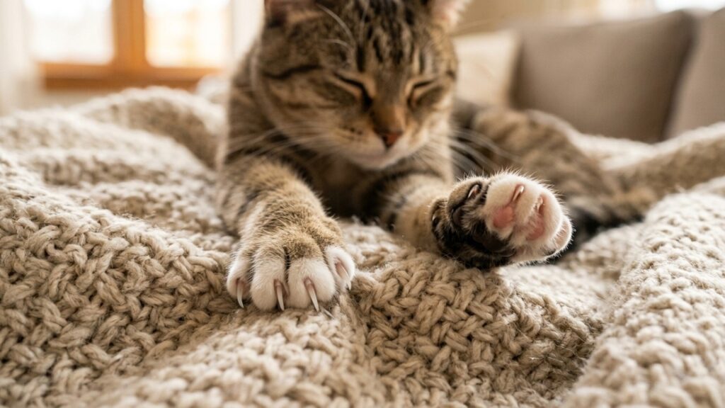 O gato que amassa o colo do dono antes de deitar está repetindo um reflexo de quando era filhote e amassava a barriga da mãe para estimular o leite