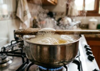 Para que serve deixar uma colher de madeira atravessada sobre a panela e por que ela pode ajudar a conter a espuma
