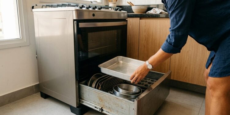 Para que serve a gaveta que fica embaixo do forno?