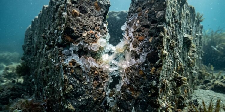 O concreto que os romanos usaram em portos há 2 mil anos ficou mais forte com o tempo em vez de se deteriorar, cientistas descobriram que a água do mar ativou uma reação química na cinza vulcânica da mistura que formou cristais que selam as rachaduras sozinhos