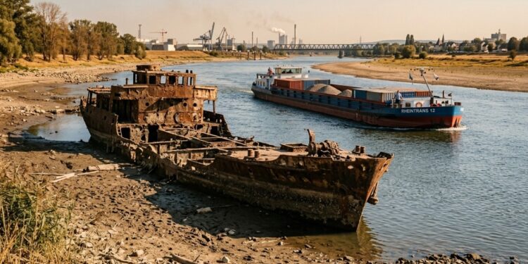 Seca dos rios afeta rotas comerciais na Europa e revela vestígios da Segunda Guerra Mundial