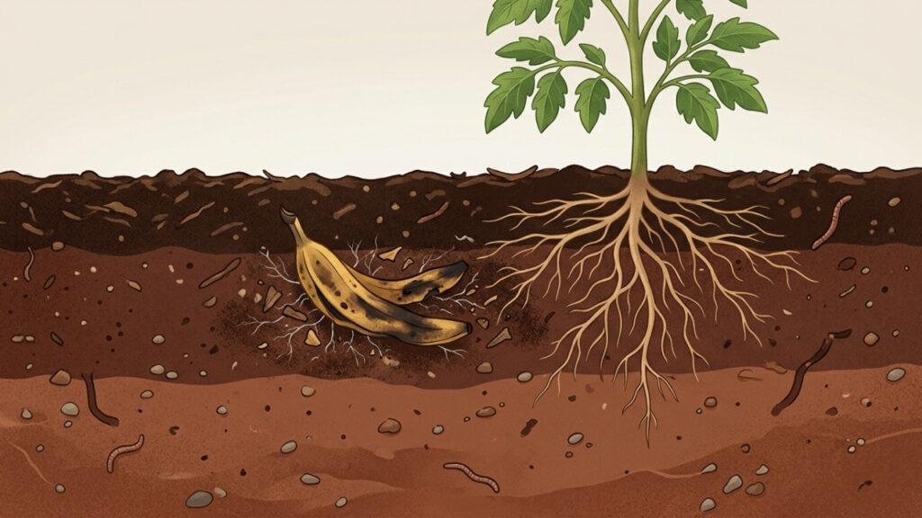 Por que enterrar restos de casca de banana no jardim pode beneficiar algumas espécies de plantas