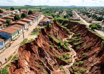 A cidade maranhense onde crateras gigantes abertas pela erosão avançam há mais de 30 anos, algumas chegam a centenas de metros e o governo tenta impedir que novos trechos urbanos sejam engolidos