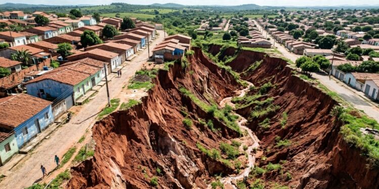 A cidade maranhense onde crateras gigantes abertas pela erosão avançam há mais de 30 anos, algumas chegam a centenas de metros e o governo tenta impedir que novos trechos urbanos sejam engolidos