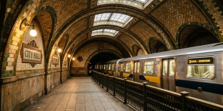 Estação fantasma escondida sob a região da Prefeitura de Nova York fechou há 81 anos, mas os trens ainda passam diante dela
