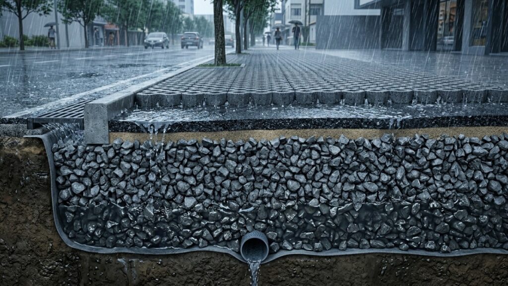 A cidade catarinense onde as calçadas têm um sistema de drenagem copiado dos alemães que faz a água da chuva sumir em segundos enquanto o resto do país alaga, e o pedreiro local que instala esse modelo há 30 anos explica por que é mais barato do que parece