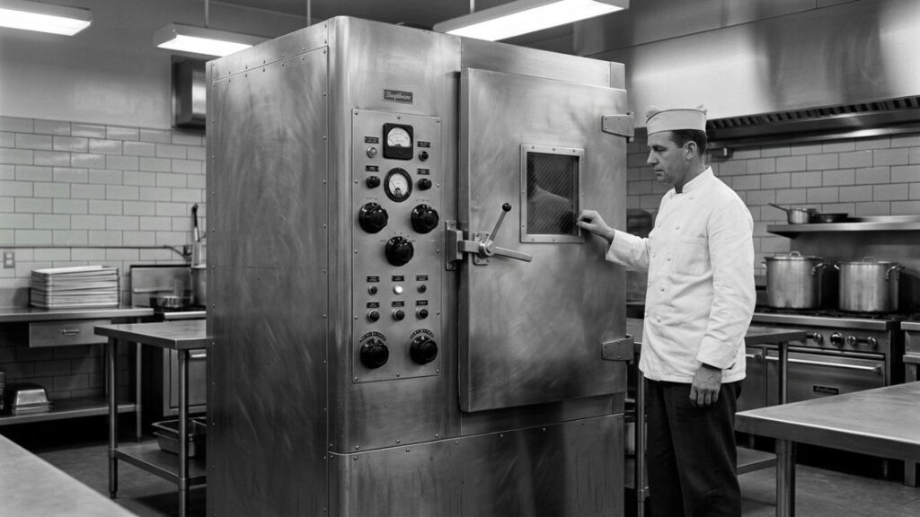 O microondas foi inventado por acidente quando um engenheiro da Raytheon em 1945 percebeu que a barra de chocolate no bolso do jaleco havia derretido enquanto ele trabalhava ao lado de um magnetron de radar militar, o primeiro forno comercial pesava 340 quilos e custava o equivalente a um carro