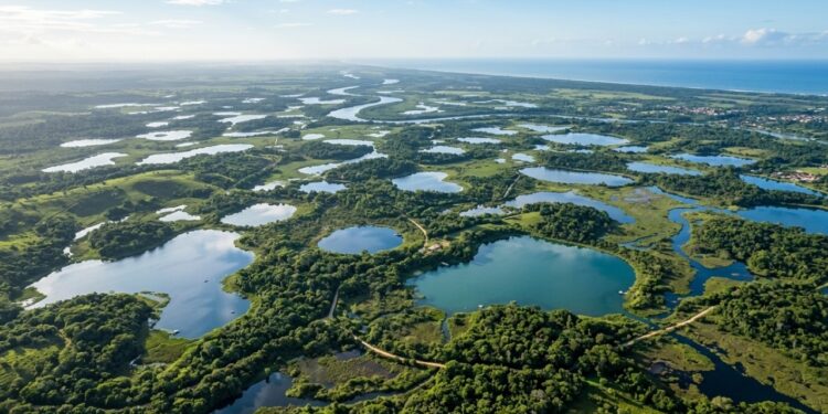 A cidade brasileira que reúne 69 lagoas e abriga um “mar de água doce” com 26 km de comprimento