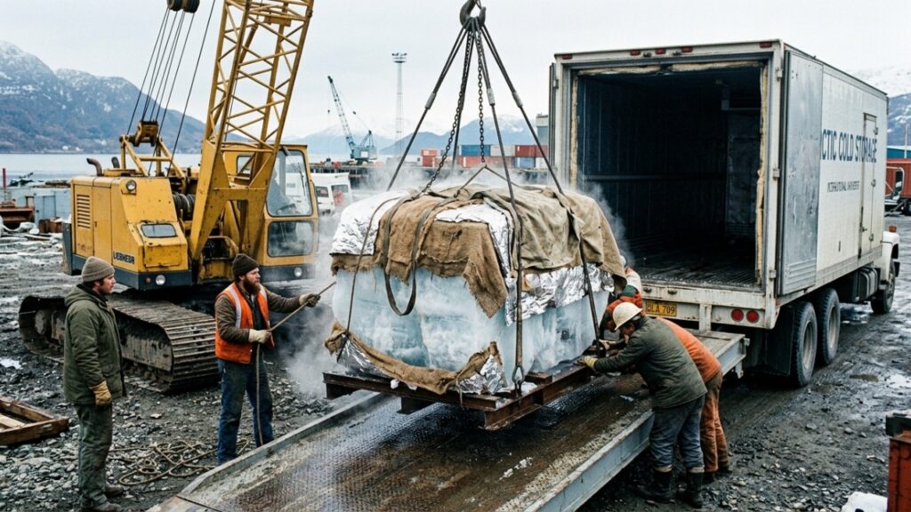 Em 1977, levaram um bloco de gelo de 1.133 kg do Alasca até Iowa para descobrir se icebergs poderiam virar fonte de água doce
