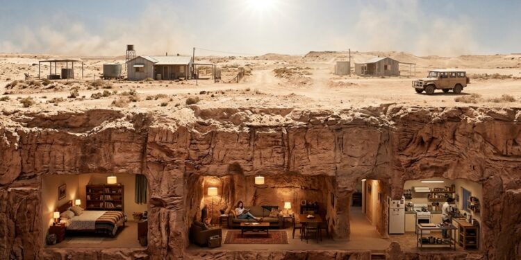 A cidade australiana onde casas, hotéis, lojas e igrejas foram escavados debaixo da terra para escapar do calor do deserto
